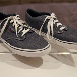 Men’s sz 12 Vans Dark Grey and White Sneakers - Great Condition